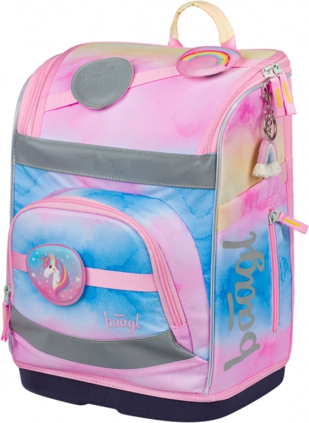 Set 3 BAAGL Zippy plus Rainbow Unicorn: aktovka, peračník a vrecko