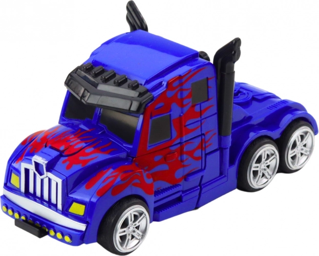 Nákladné auto robot 2v1 modrý s pohonom