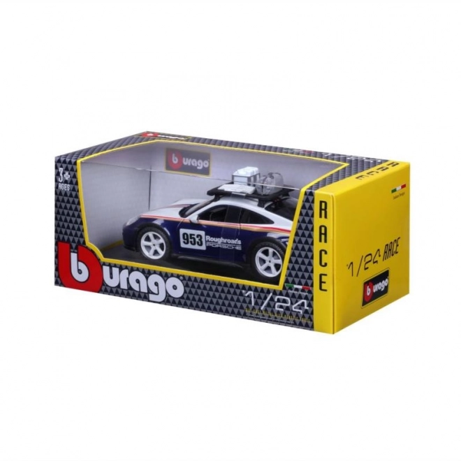 Bburago závodný model Porsche 911 Dakar modrý