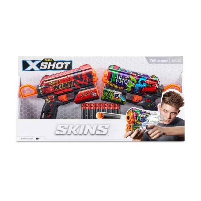 X-Shot Skins Flux - Sada dvoch vystreľovačov so 16 nábojmi