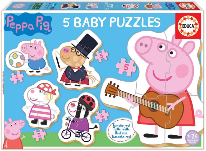 Educa Baby puzzle Prasiatko Peppa 5v1