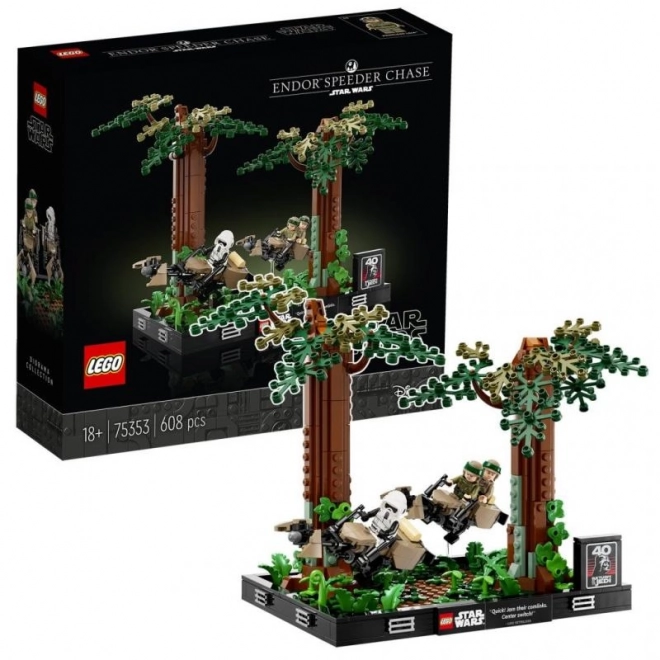 Lego Star Wars Honička spídrů na planéte Endor – diorama