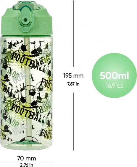 Tritanová fľaša s brčkom na pitie Futbal 500 ml