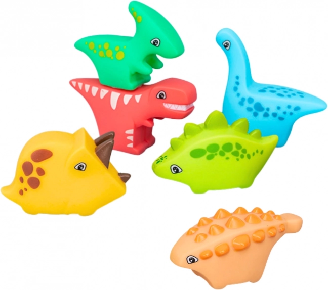 Sada gumených hračiek do kúpeľa Dino World 6 ks