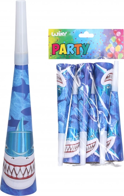Párty trúbky žralok 20 cm, 6 ks