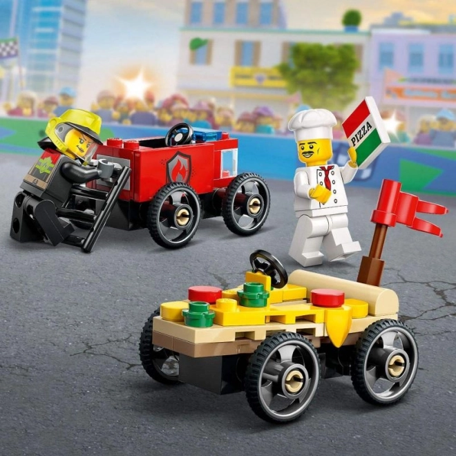 Lego City závodná súprava: Pizza proti hasičskému autu