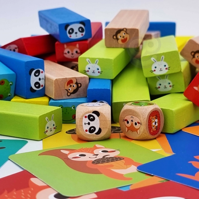 Drevená hra Jenga Zvieratá TOOKY TOY
