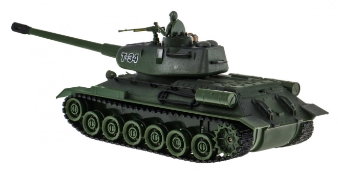 Diaľkovo ovládané 2 tanky T-34 vs. Tiger pre deti 3+ Strelecké modely 1:28 + Veľká tanková bitka + Svetelné zvuky