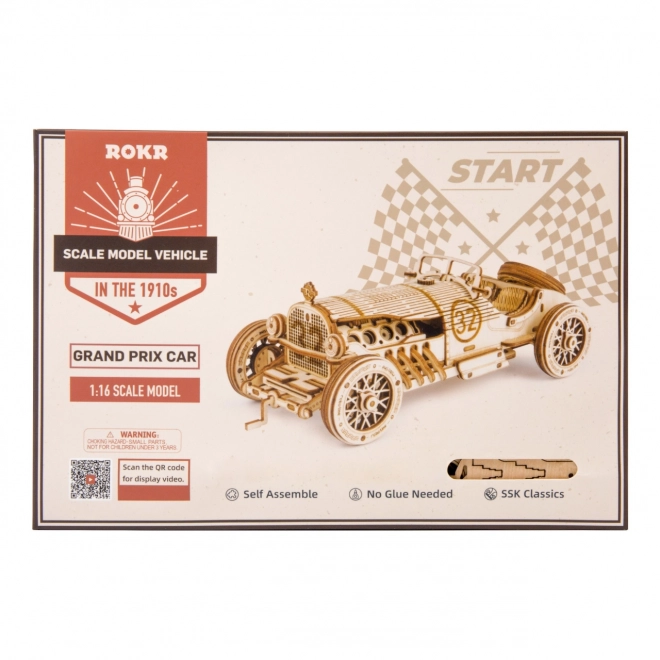 Závodné auto U-9 Grand Prix - 3D drevená stavebnica