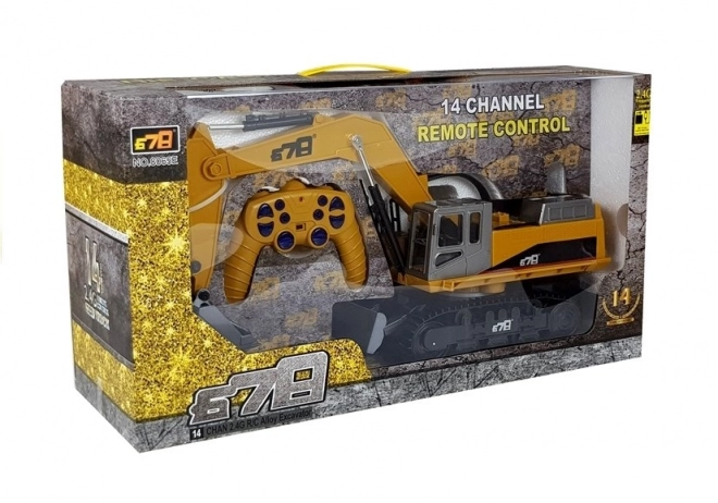 Zhrávacia rc žltá koparka