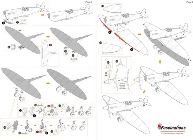 Metal Earth 3D puzzle Stíhacie lietadlo Supermarine Spitfire