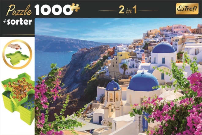 Puzzle s triedičom 2v1 Santorini, Grécko 1000 dielikov