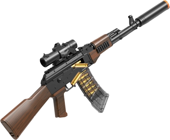 Puška AK-47 s patróny a penovými nábojmi 91 cm