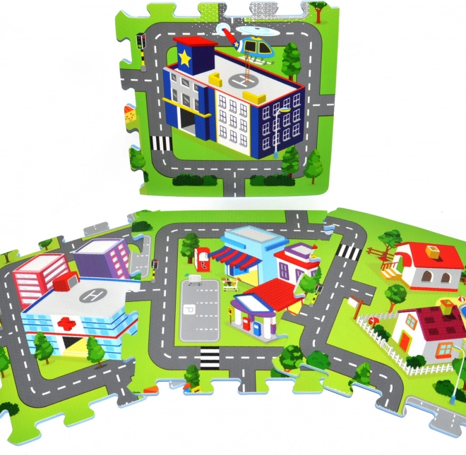 Mäkké penové bloky – mesto, 9 ks (32 × 32 cm)