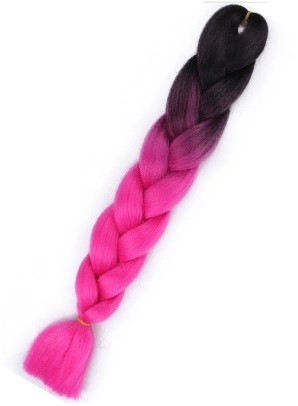 Syntetické ombré vlasy – čierne-ružové