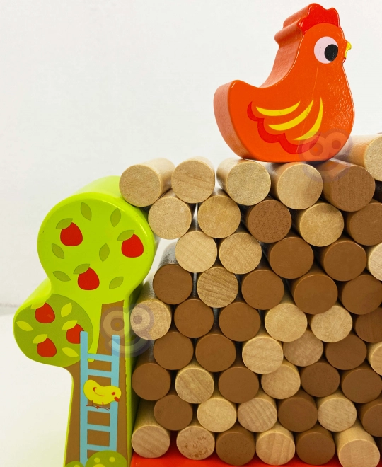 Tooky Toy Drevená Hra Spadni Kura Farma