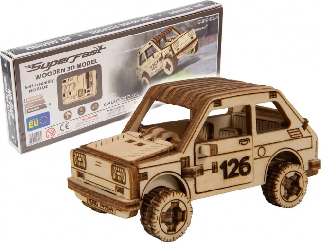 Drevené 3D puzzle Superfast rally auto