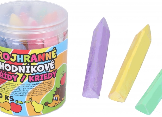 Farebné kriedy na chodník 20 ks trojuholníkové