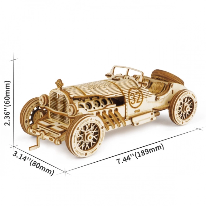 Závodné auto U-9 Grand Prix - 3D drevená stavebnica