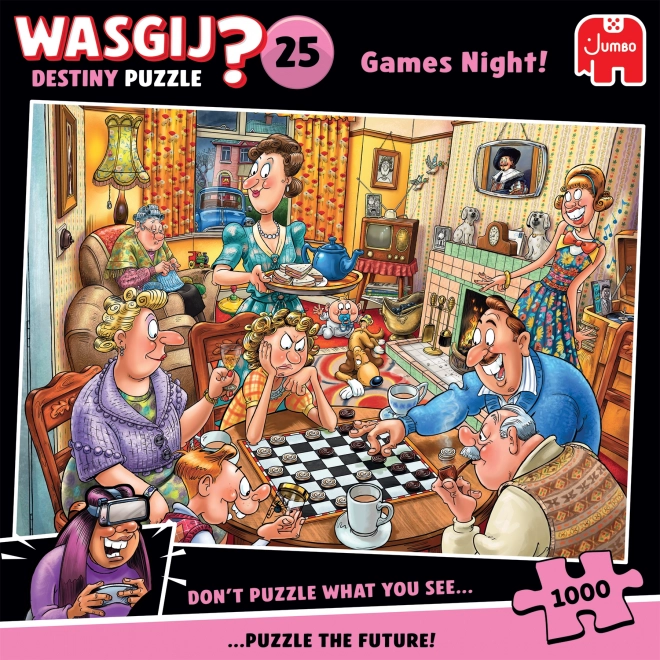 JUMBO Puzzle Wasgij Destiny: Herný večer 1000 dielikov