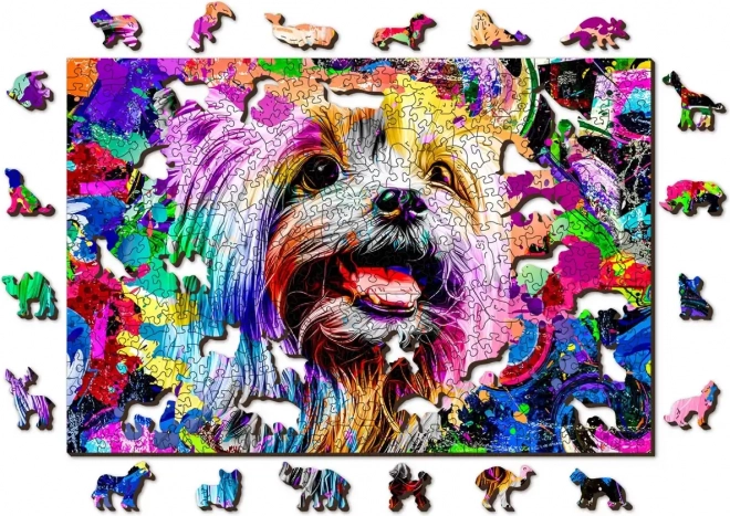 Drevené puzzle Pop Art Jorkšírsky teriér