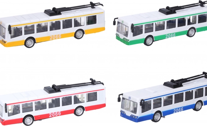 Kovový trolejbus so svetelnými a zvukovými efektmi 16 cm