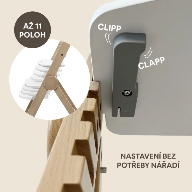 Drevená jedálenská stolička Clipp & Clapp, Prírodná