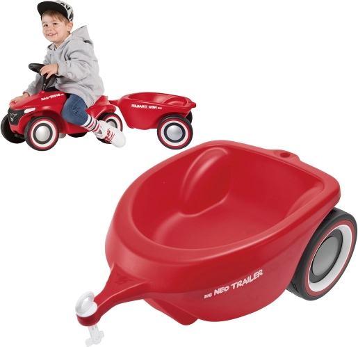 Veľký prívesný vozík k odrážadlu Bobby Car Neo červený