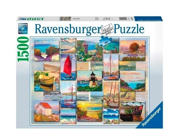 Ravensburger - Puzzle 1500 dielikov: Koláž pobrežia