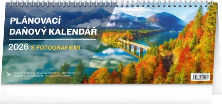 Stolový kalendár Plánovací daňový s fotografiami 2026