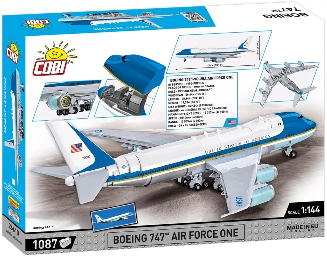 Kockovaný model lietadla Boeing 747 Air Force One