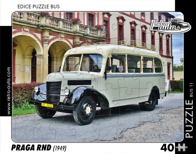 Retro puzzle autobus Praga RND 1949 s 40 dielikmi