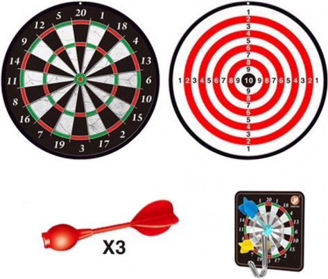Obojstranný magnetický terč 15 cm s 3 šípkami