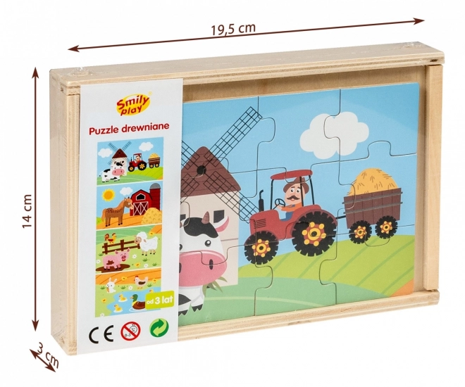 Drevené puzzle - život na dedine