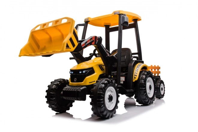 Detský traktor s prívesom žltý