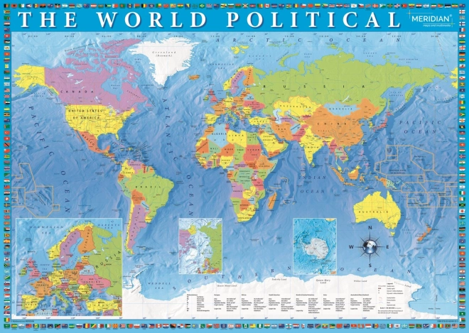 Politická mapa sveta Puzzle 2000 dielikov