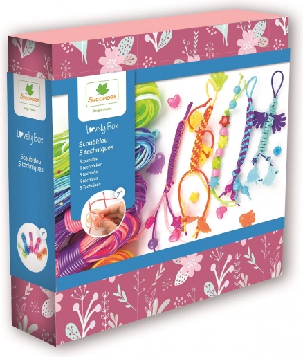Lovely Box - Kreatívna Sada Scoubidou - Zábavné Pletenie z Farebných Bužirok