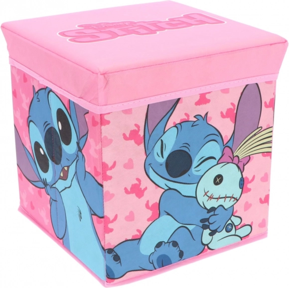 Cozy Noxxiez úložný box a taburet STITCH pre dievčatá 30 × 30 × 30 cm