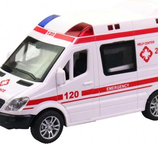 Auto sanitka so svetlom a zvukom, 14 cm