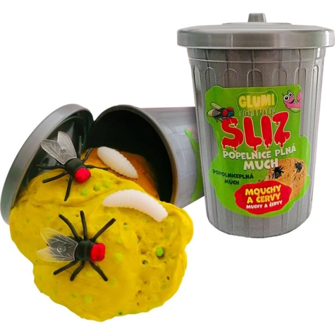 Jedovatý sliz s muchami a červami