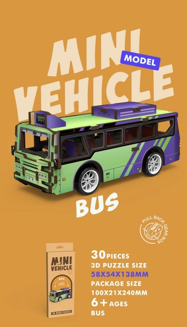 3D drevené puzzle - Autobus