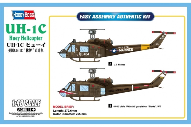 Plastiková helikoptéra UH-1C Huey