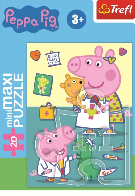 Puzzle Prasiatko Peppa: Zdravotná prehliadka 20 dielikov