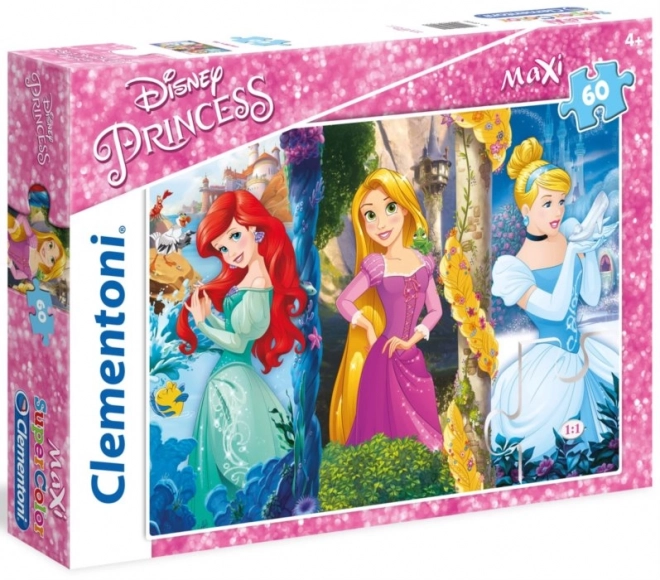 Puzzle Disney princezné: Ariel, Locika a Popoluška MAXI 60 dielikov