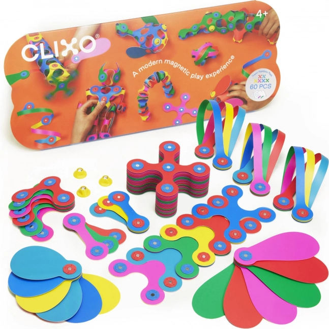 Magnetické kocky Clixo Super Rainbow, 60 prvkov