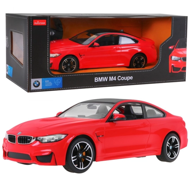 Biele BMW M4 kupé z diaľkovým ovládaním 1:14 – Červené