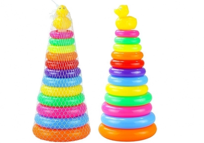 Klasická farebná pyramída s krúžkami pre deti 40 cm
