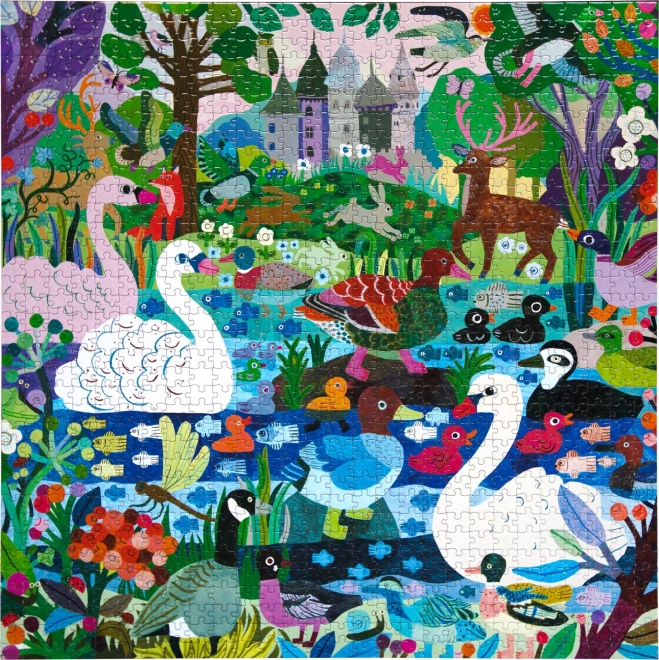Čtvercové puzzle Kachny na mýtince 1000 dielikov