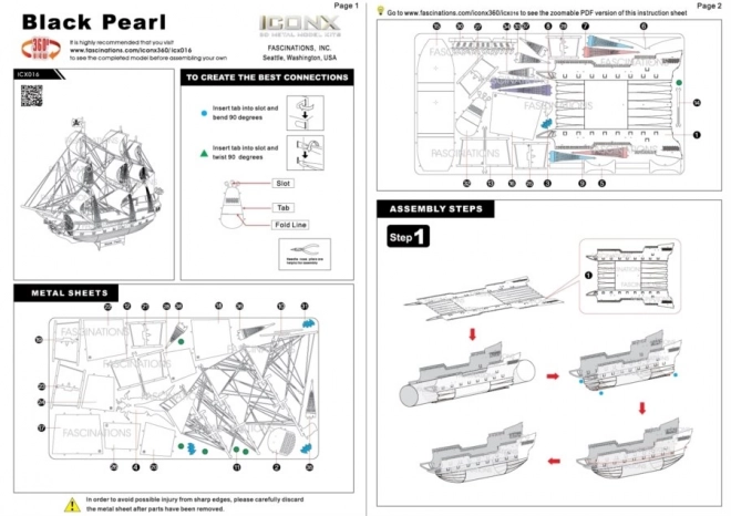 Metal Earth 3D puzzle Čierna Perla