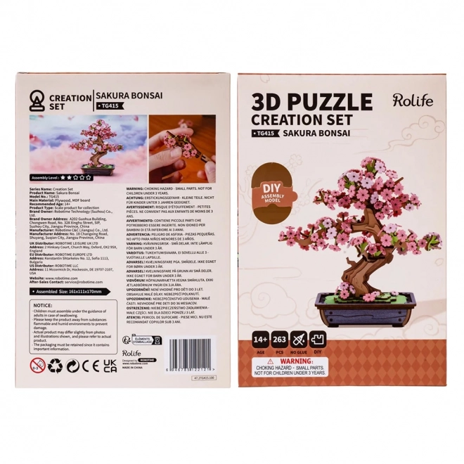 Robotime drevená 3D skladačka bonsaj sakura